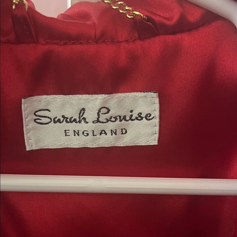 Chic Red Kids Pea Coat with White Trim